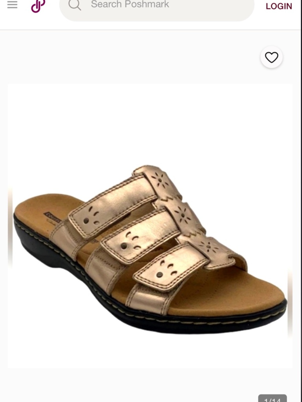 Clarks all leather leisa springs gold sandals new in box 12 N